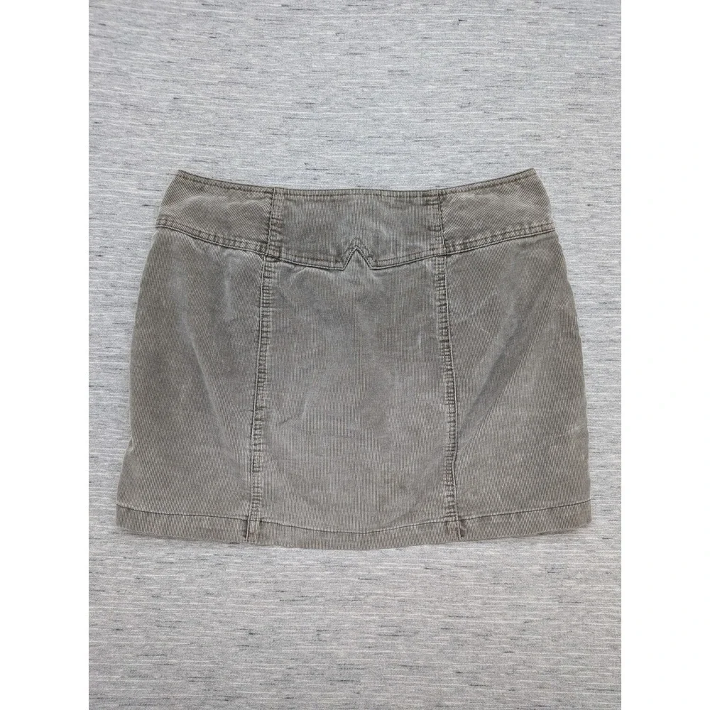 y2k GAP Corduroy Mini Skirt Button Front Olive Green Casual Skater Preppy 8‎